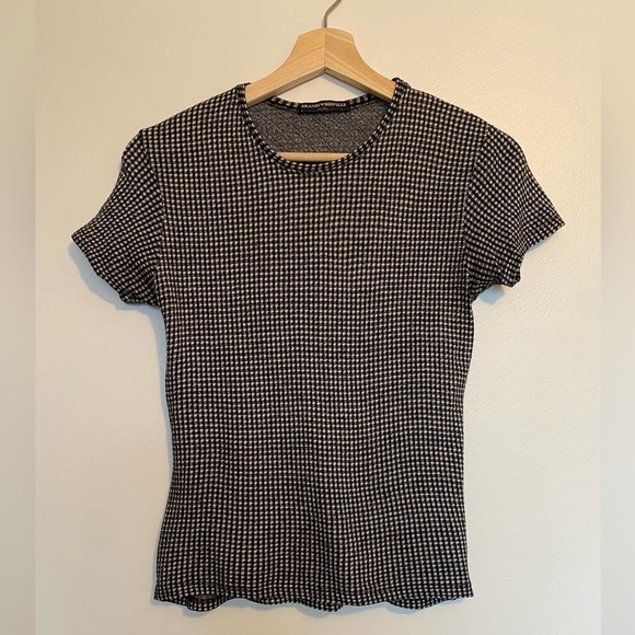 Brandy Melville black and white checkered tshirt - Picture 1 of 3